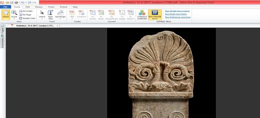 Greek hunter of stolen antiquities identified a Greek marble funerary stele