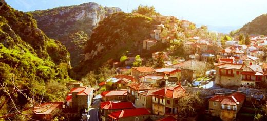 Τhe village with the picturesque cobbled streets