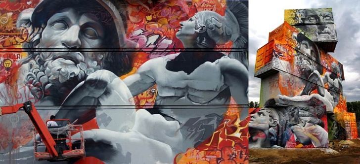 Belgium: Graffiti art on conteiners about Ancient Greece