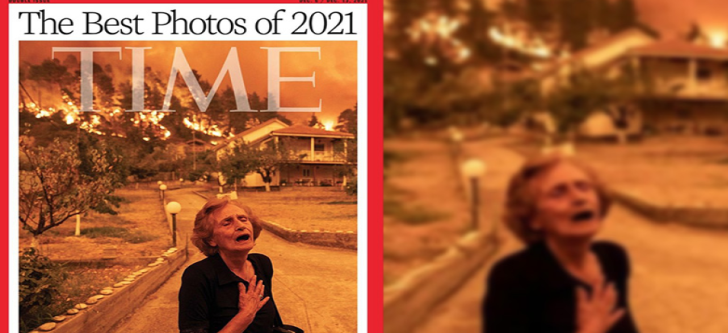 Η συγκλονιστική φωτογραφία της απόγνωσης στη Βόρεια Εύβοια έγινε εξώφυλλο στο περιοδικό «Time»