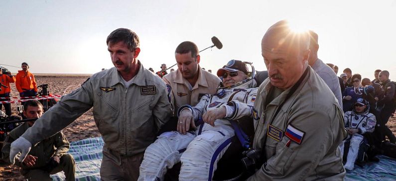 The cosmonaut of Greek descent returns to earth