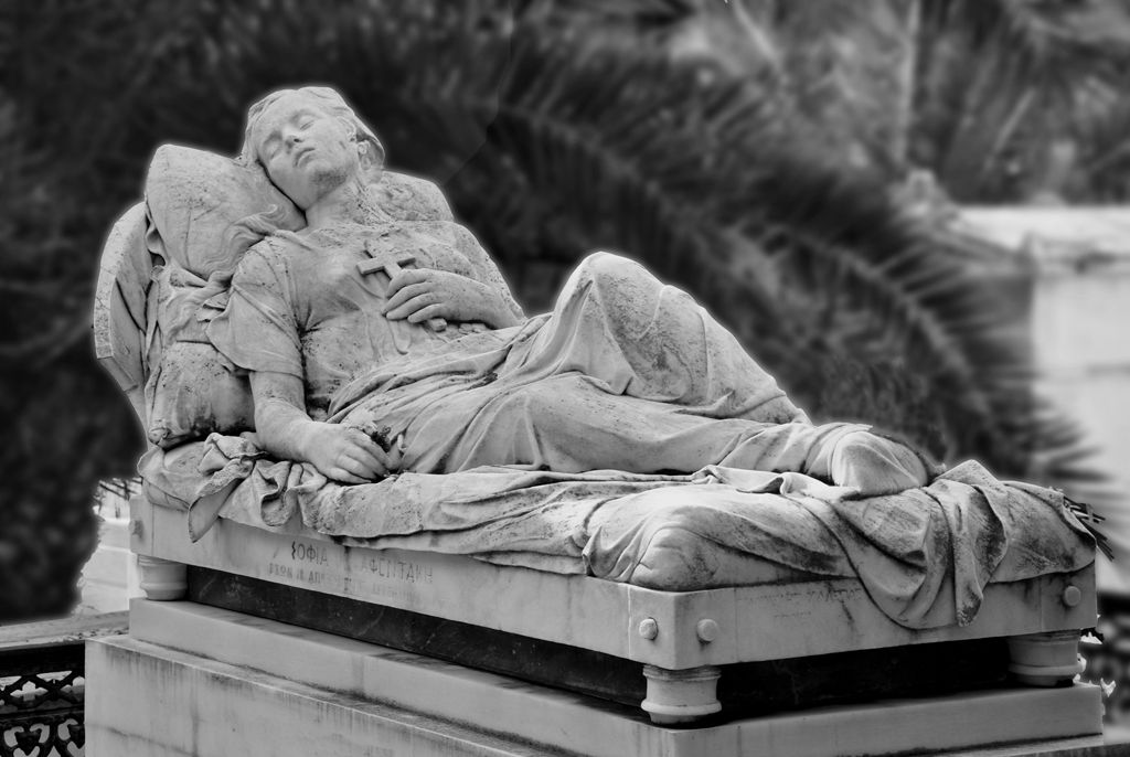 Yannoulis Chalepas, Sleeping Female Figure, 1878, National Glyptotheque, Hellenic Army Park, Goudi, Greece.