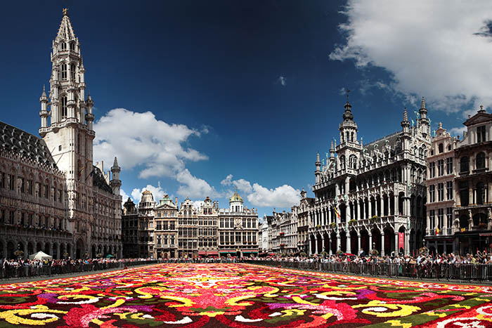 Flower display at Brussels Grand Place